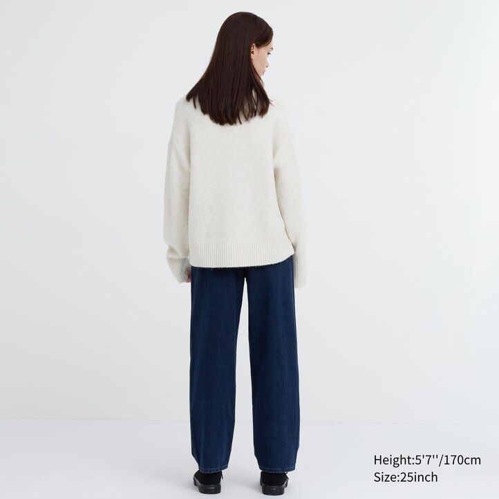 dámské džíny uniqlo wide leg tapered šedé
