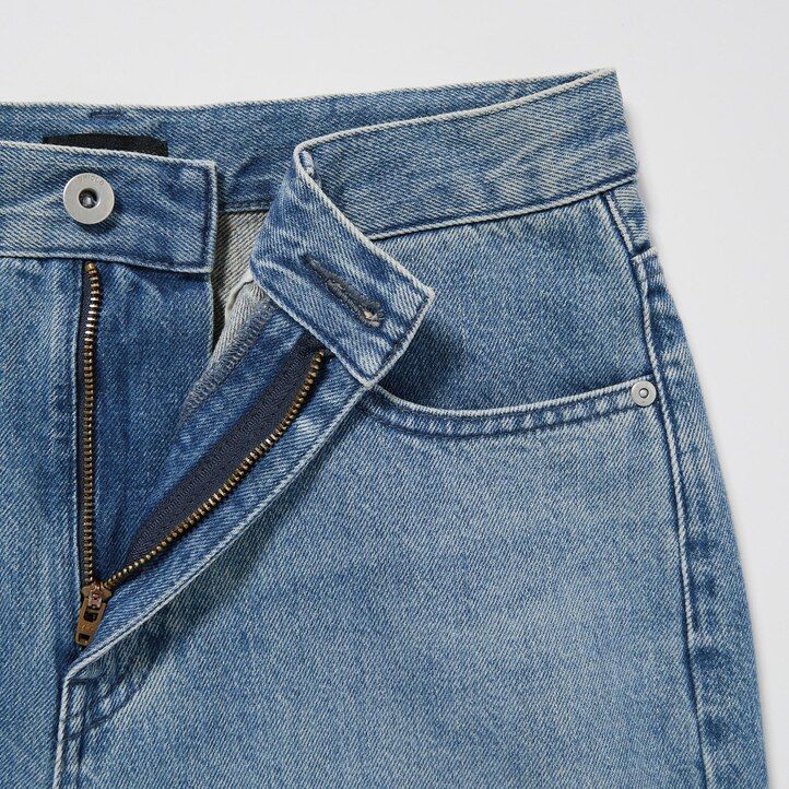 dámské džíny uniqlo wide leg tapered šedé