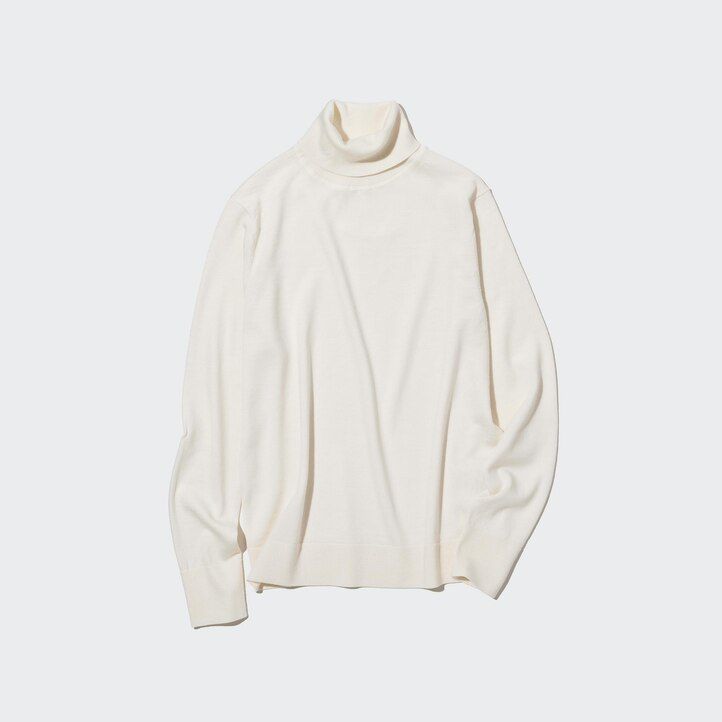 oranžové dámské svetry uniqlo 100pct extra fine merino
