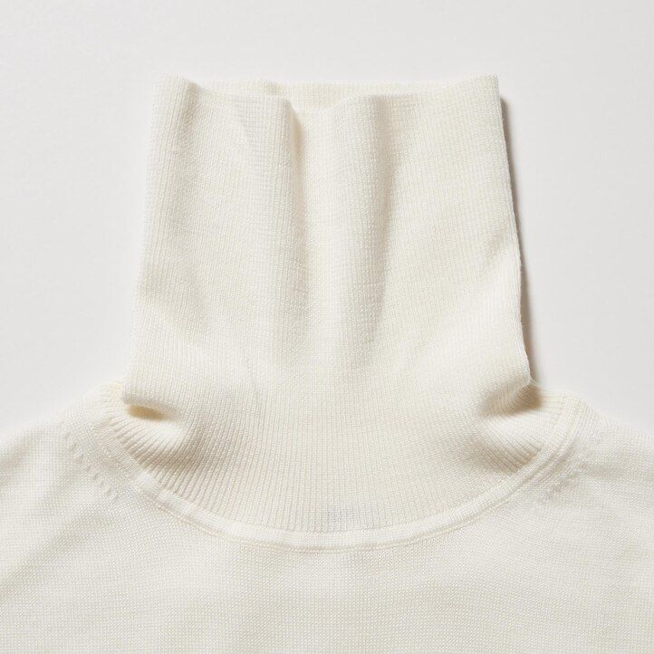 oranžové dámské svetry uniqlo 100pct extra fine merino