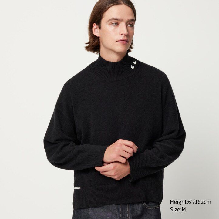 dámské černé svetry uniqlo 100pctshmere s vysokým krkem