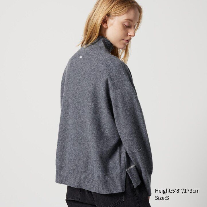 dámské černé svetry uniqlo 100pctshmere s vysokým krkem
