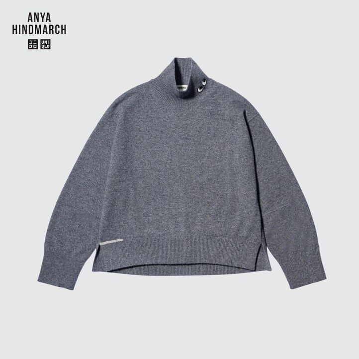 dámské černé svetry uniqlo 100pctshmere s vysokým krkem