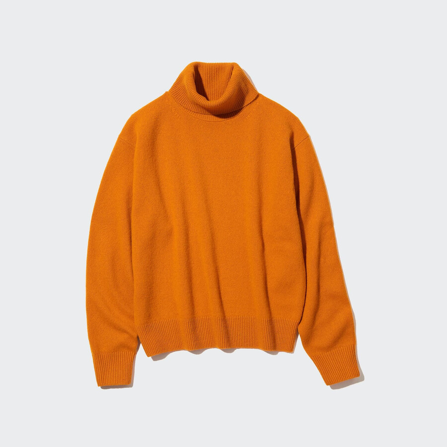 oranžové dámské svetry uniqlo premium lambswool