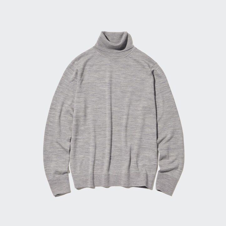 dámské svetry uniqlo 100pct extra fine merino hnědé
