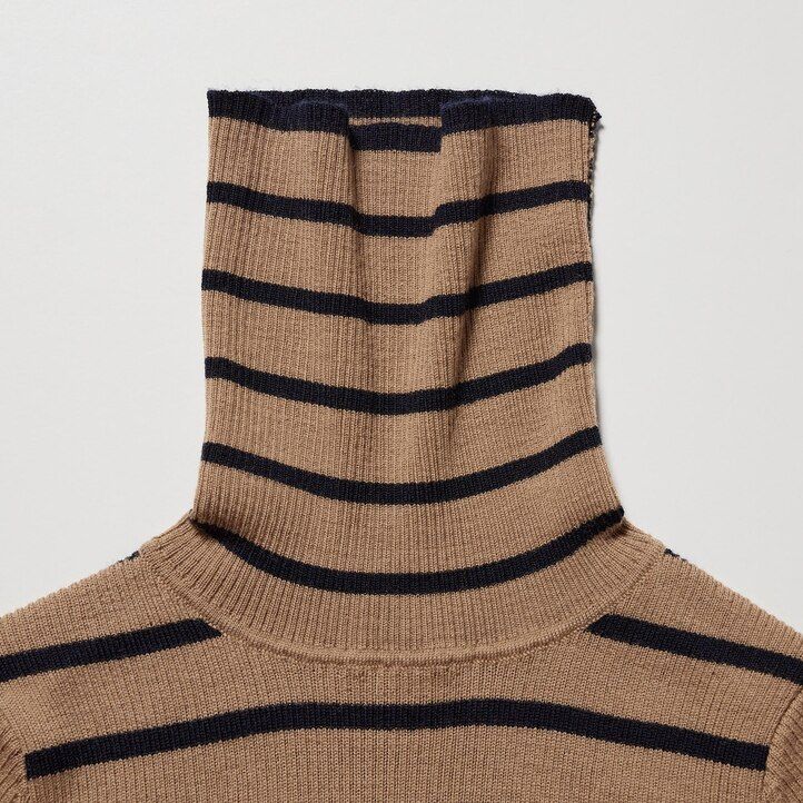 bílé dámské žebrované svetry uniqlo ze 100 extra jemné merino vlny