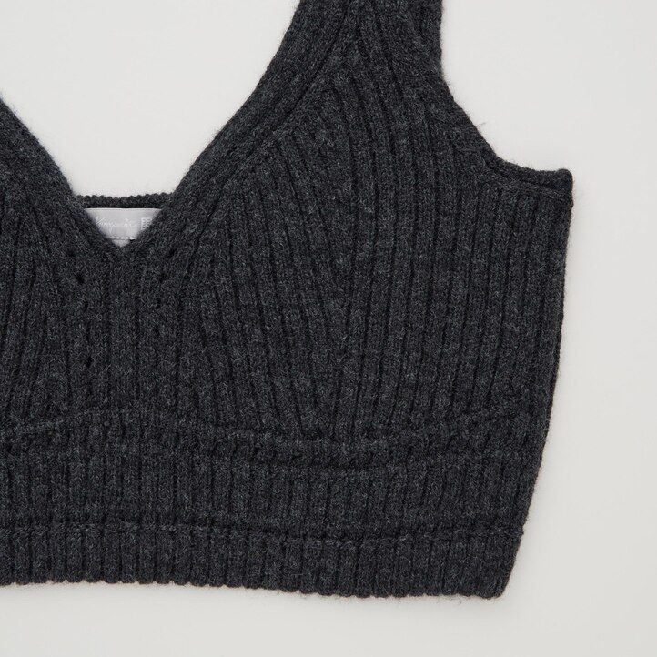 dámské bezešvé žebrované svetry uniqlo 3d knit tmavě šedé