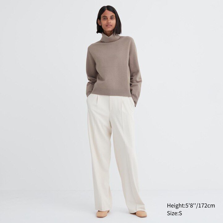 dámské svetry uniqlo 3d knit bezešvé souffle příze béžové