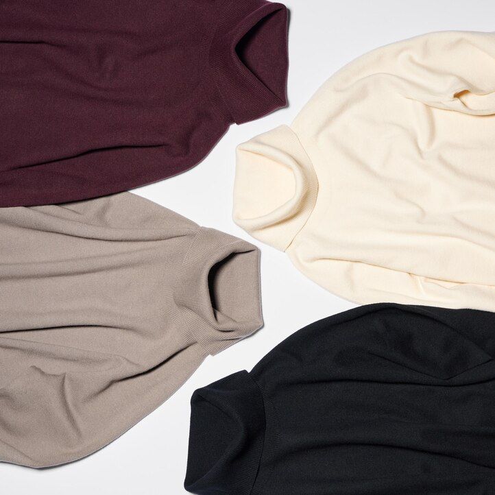 dámské svetry uniqlo 3d knit bezešvé souffle příze béžové