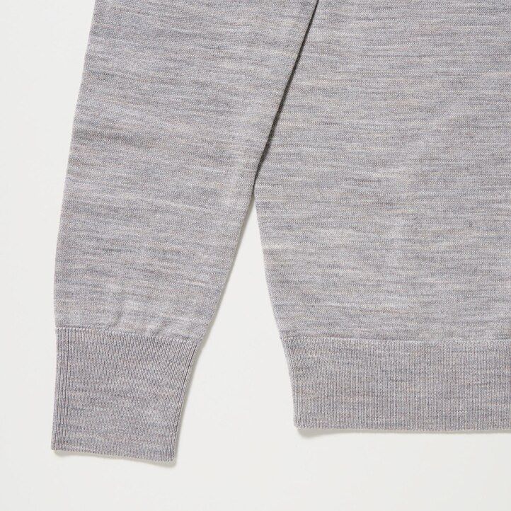 dámský svetr uniqlo 100pct extra fine merino s kulatým výstřihem červený