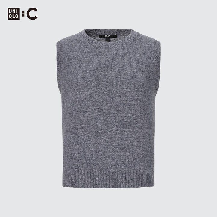 růžový dámský zkrácený svetr uniqlo ze 100 shmeru s kulatým výstřihem