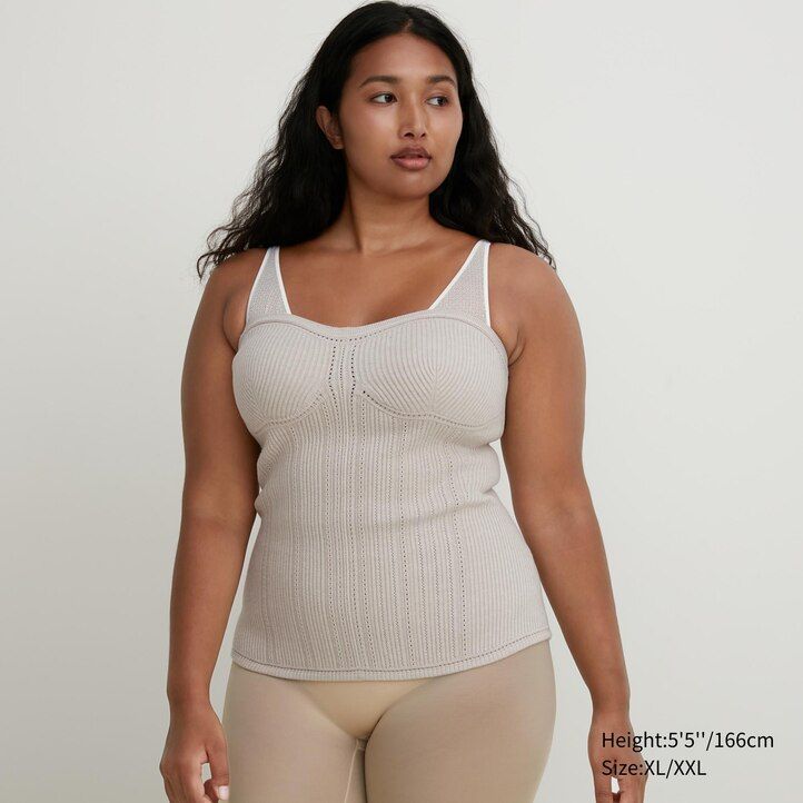 béžové dámské žebrované svetry uniqlo 3d knit bezešvé souffle příze