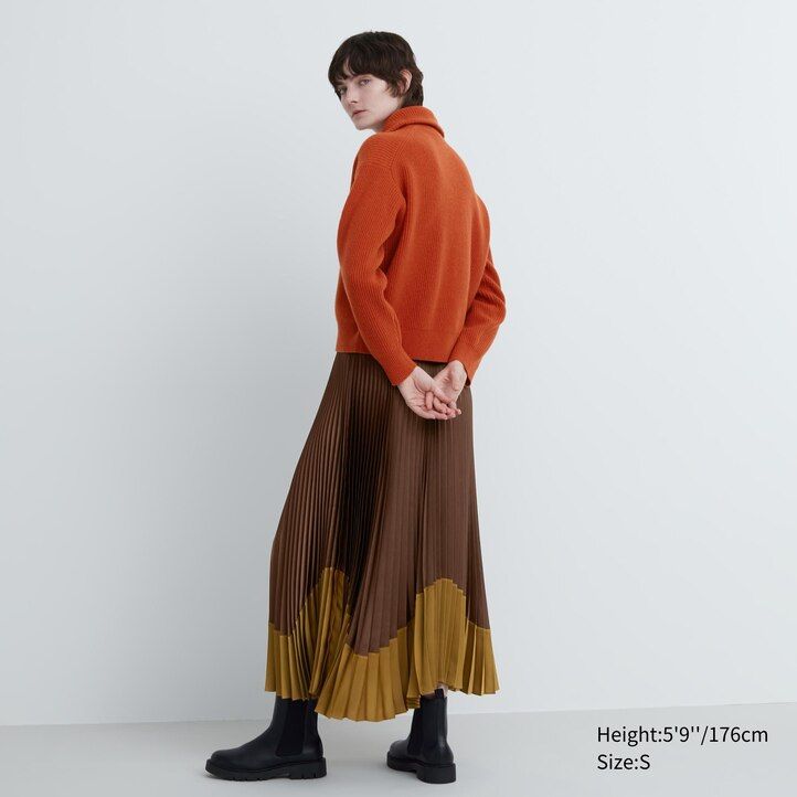 dámské béžové svetry uniqlo premium lambswool s polovičními zipy