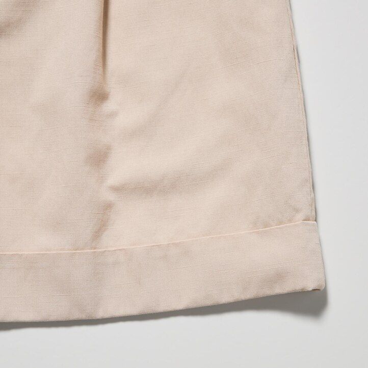 dámské kraťasy uniqlo s vysokým pasem z lněné směsi bílé