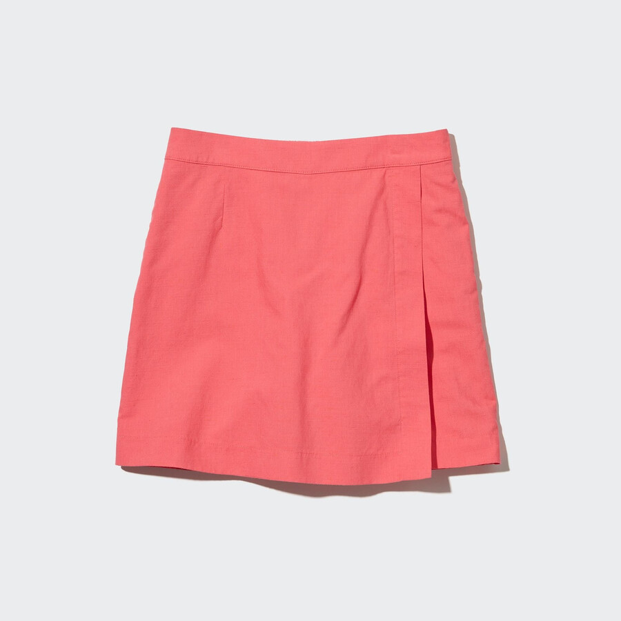 růžové dámské sukně uniqlo ze směsi lnu