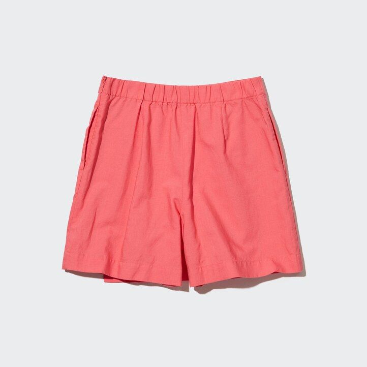 růžové dámské sukně uniqlo ze směsi lnu