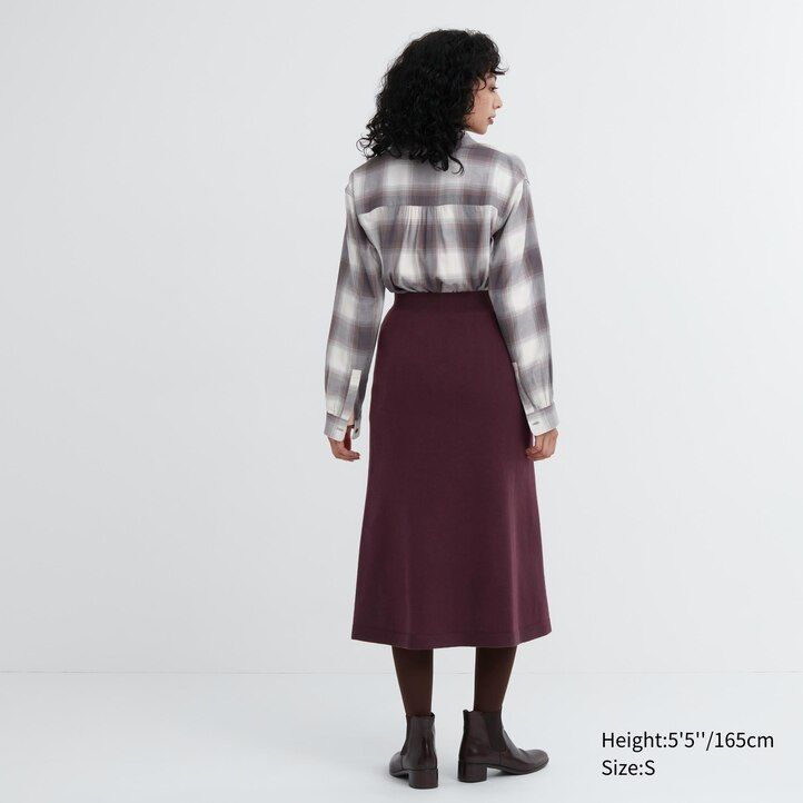 dámské bezešvé pletené sukně uniqlo 3d knit souffle béžové