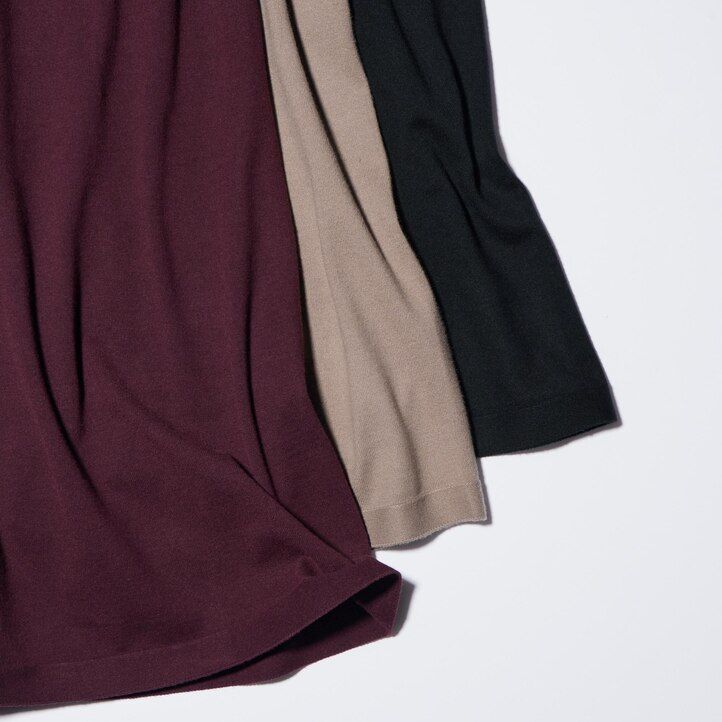 dámské bezešvé pletené sukně uniqlo 3d knit souffle béžové