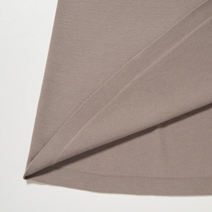 dámské bezešvé pletené sukně uniqlo 3d knit souffle béžové