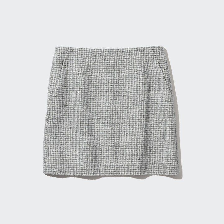 Šedé tvídové mini sukně uniqlo pro ženy