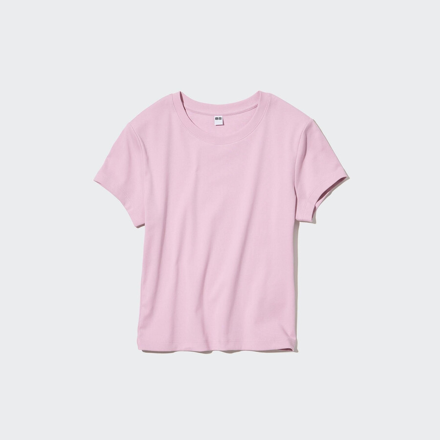 růžová dámská trička uniqlo s krátkým rukávem