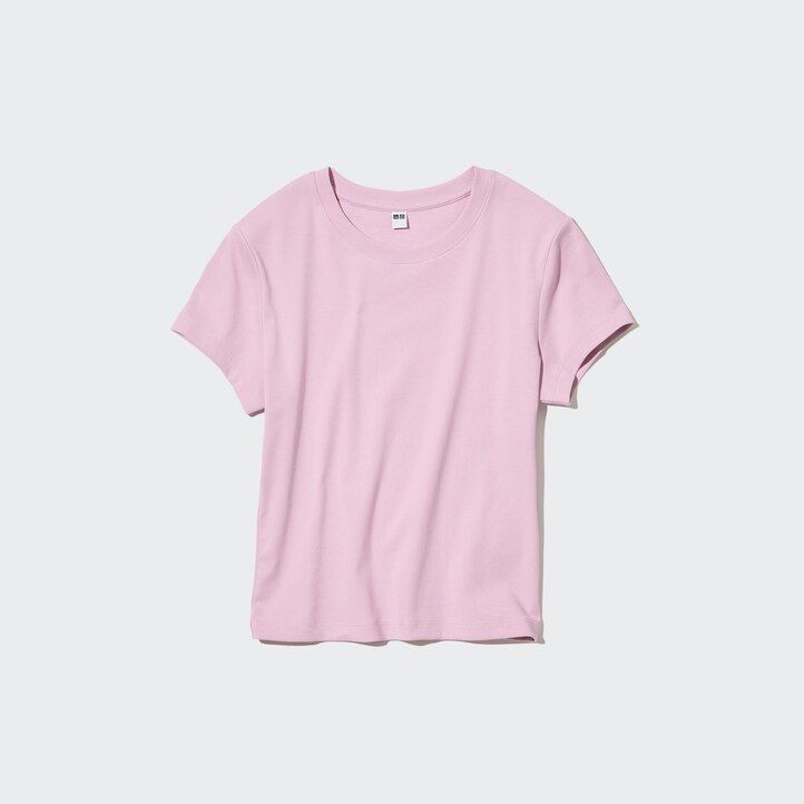 růžová dámská trička uniqlo s krátkým rukávem