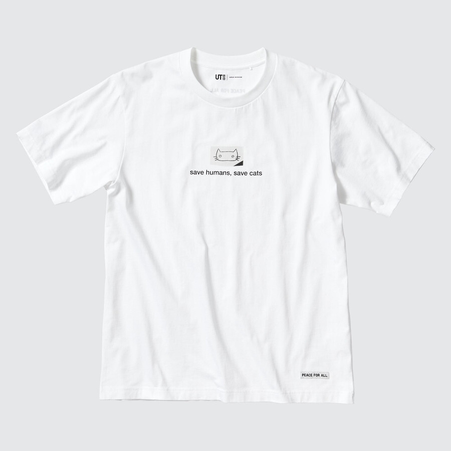 dámská bílá trička uniqlo peace for all s grafikou haruki murakami