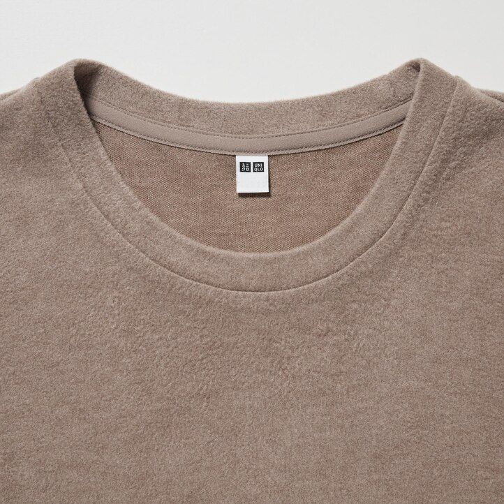 zelené dámské termo tričko uniqlo heattech fleece s kulatým výstřihem a rukávy