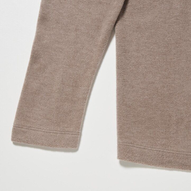 zelené dámské termo tričko uniqlo heattech fleece s kulatým výstřihem a rukávy
