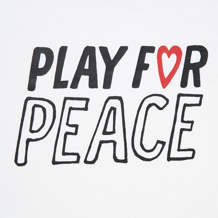 dámská bílá trička uniqlo peace for all s grafikou kei nishikori