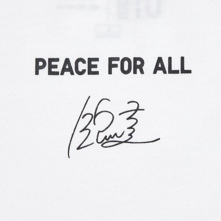dámská bílá trička uniqlo peace for all s grafikou kei nishikori