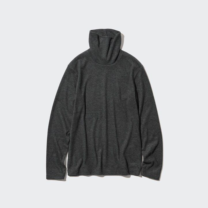 dámské termo tričko uniqlo heattech fleece s rukávy v červené barvě