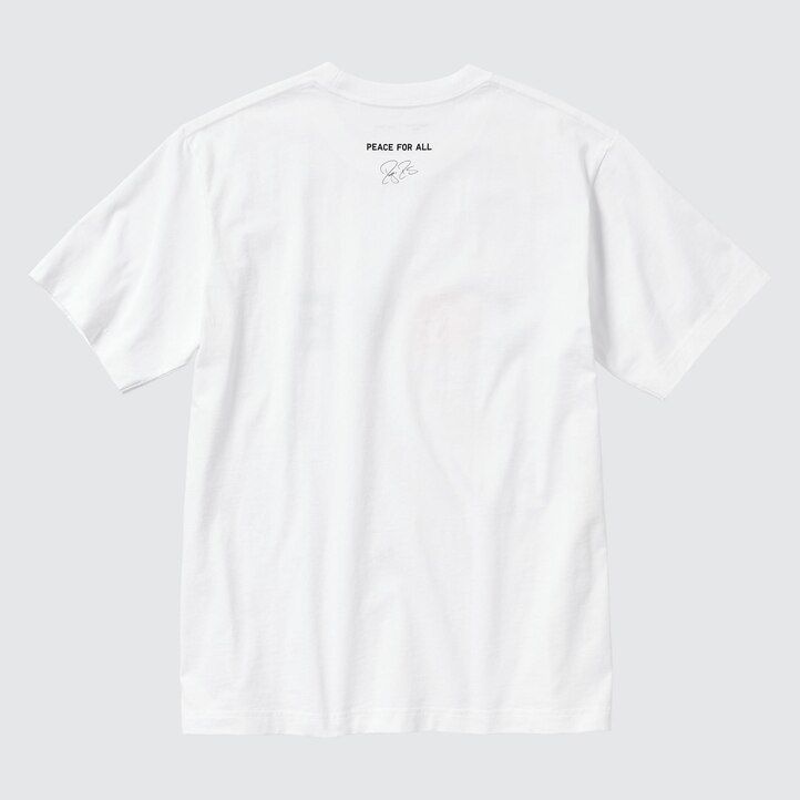 dámská trička uniqlo peace for all s grafikou roger federer bílá