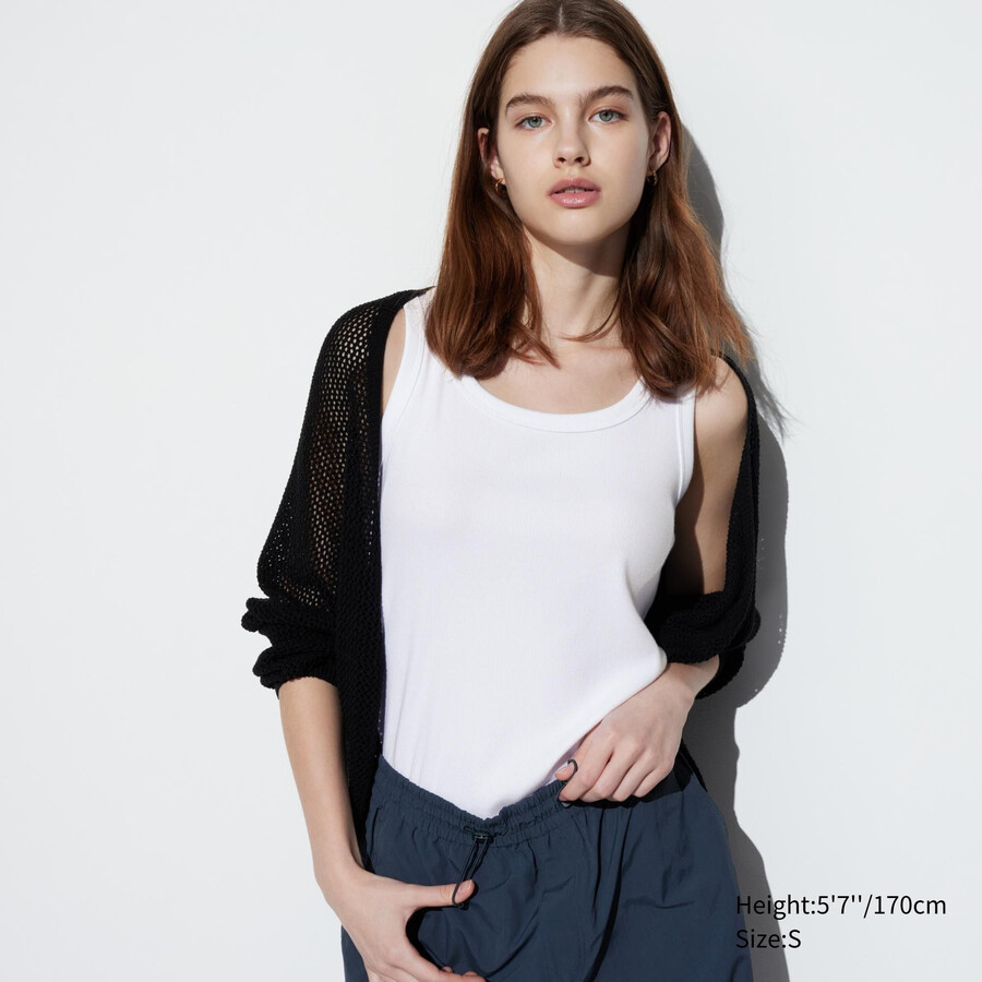 dámská bílá žebrovaná trička uniqlo