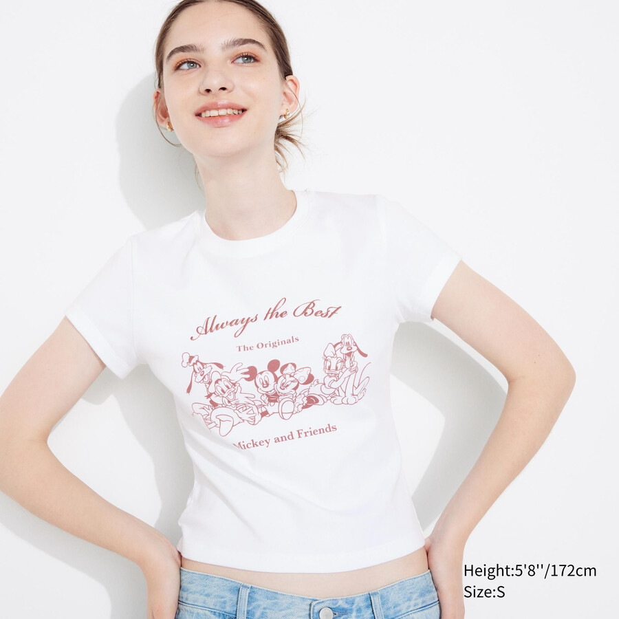 dámská bílá trička s potiskem uniqlo disney collection mini ut