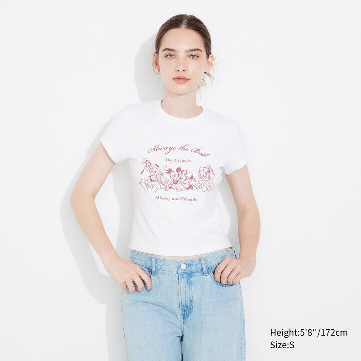 dámská bílá trička s potiskem uniqlo disney collection mini ut