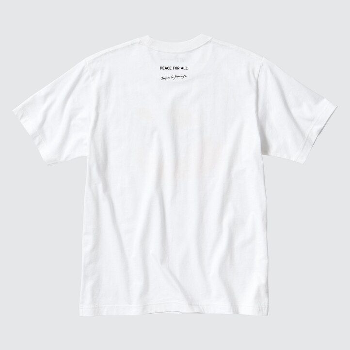 dámská bílá trička uniqlo peace for all s grafikou ines de la fressange