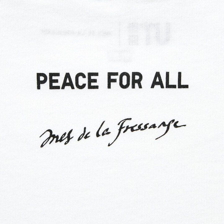 dámská bílá trička uniqlo peace for all s grafikou ines de la fressange