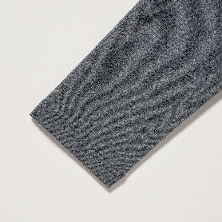 světle šedé dámské termo tričko uniqlo heattech extra warm cotton s kulatým výstřihem a rukávy
