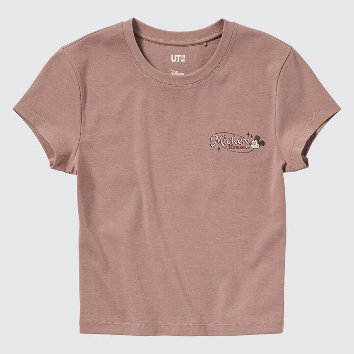 dámská trička uniqlo disney collection mini ut graphic hnědá