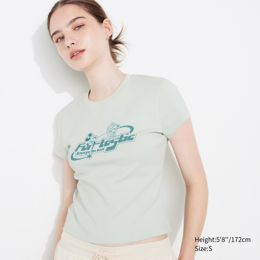 světle zelená dámská trička s potiskem uniqlo disney collection mini ut