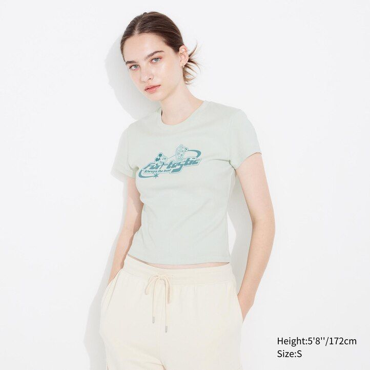 světle zelená dámská trička s potiskem uniqlo disney collection mini ut