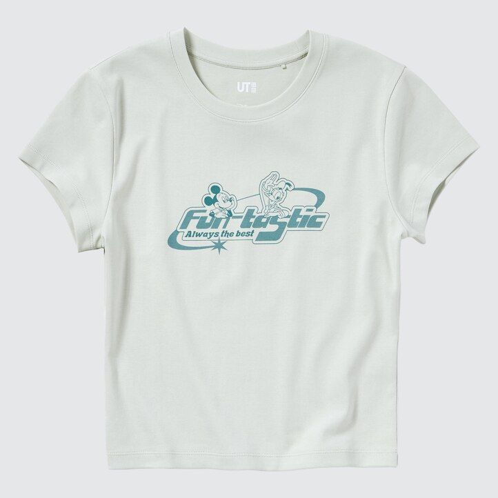 světle zelená dámská trička s potiskem uniqlo disney collection mini ut