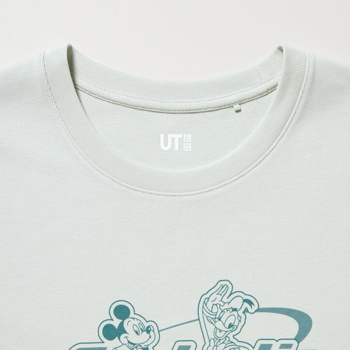 světle zelená dámská trička s potiskem uniqlo disney collection mini ut