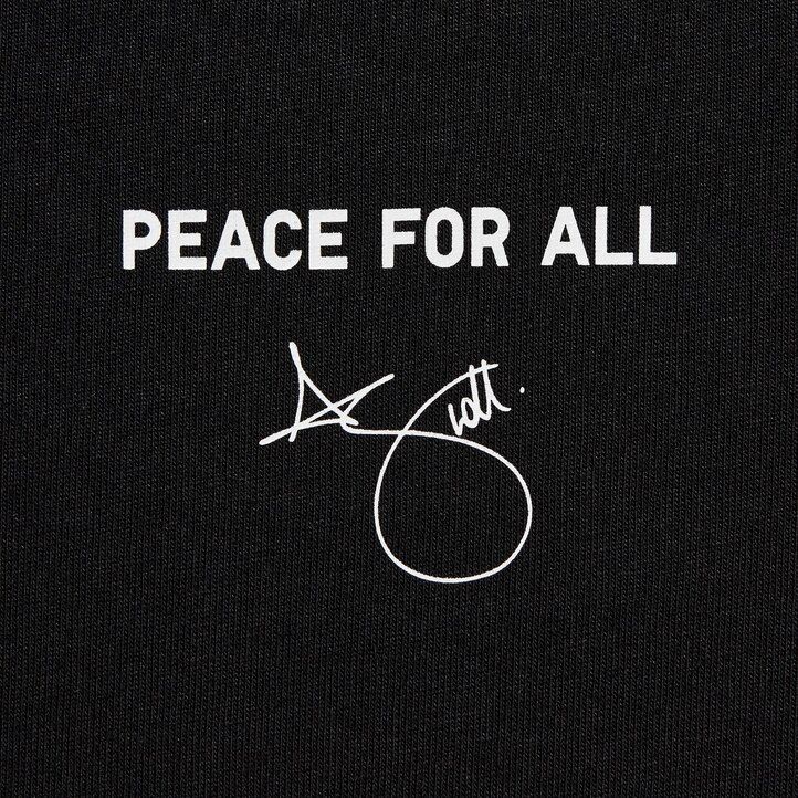 dámská černá trička uniqlo peace for all s grafikou adam scott