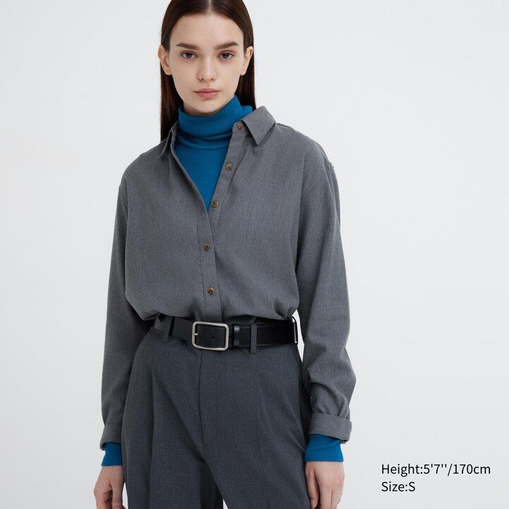 dámská termo trička uniqlo heattech extra warm s bezešvými rukávy a žebrovanými rukávy šedá