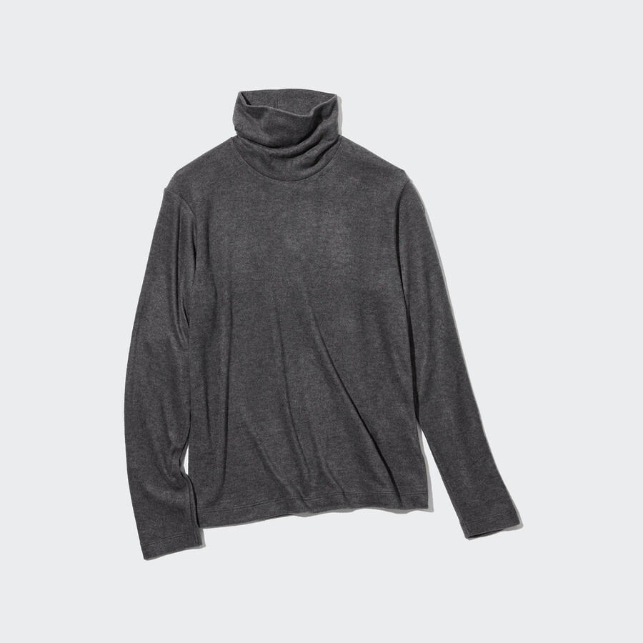 dámské termo tričko uniqlo heattech fleece s rukávy šedé