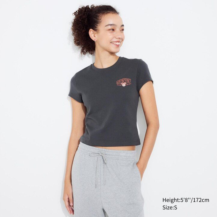 dámská trička uniqlo disney collection mini ut graphic tmavě šedá