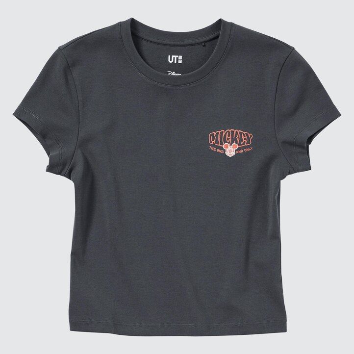 dámská trička uniqlo disney collection mini ut graphic tmavě šedá