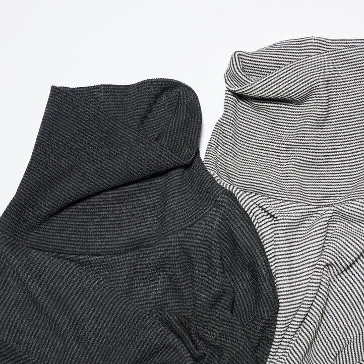 bílé dámské termo tričko uniqlo heattech extra warm s bezešvými žebrovanými pruhovanými rukávy